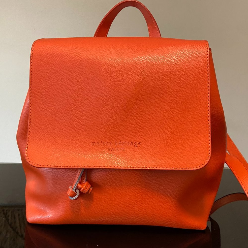 Maison Heritage Paris Mini Leather Backpack - Orange